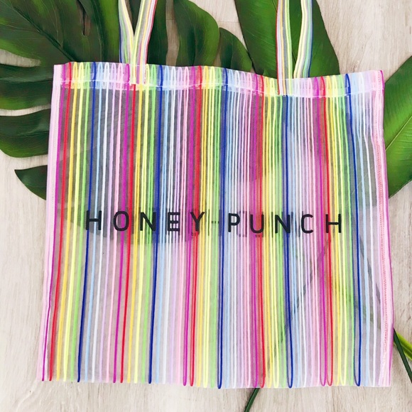 Honey Punch Transparent Rainbow Tote✨New🌈 - Picture 2 of 4